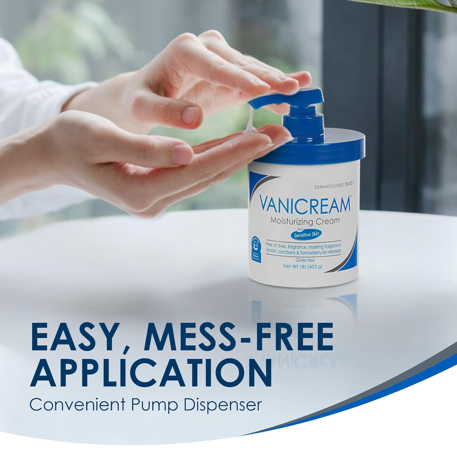 Vanicream Moisturizing Skin Cream with Pump Dispenser, 1 Pound