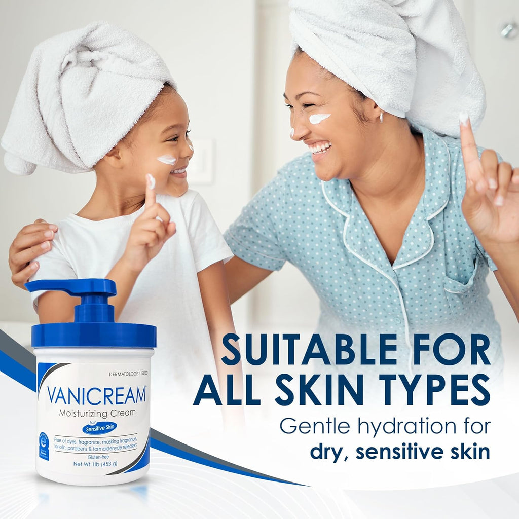 Vanicream Moisturizing Skin Cream with Pump Dispenser, 1 Pound