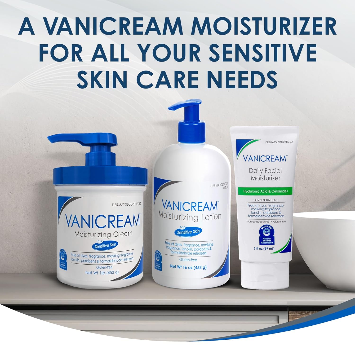 Vanicream Moisturizing Skin Cream with Pump Dispenser, 1 Pound