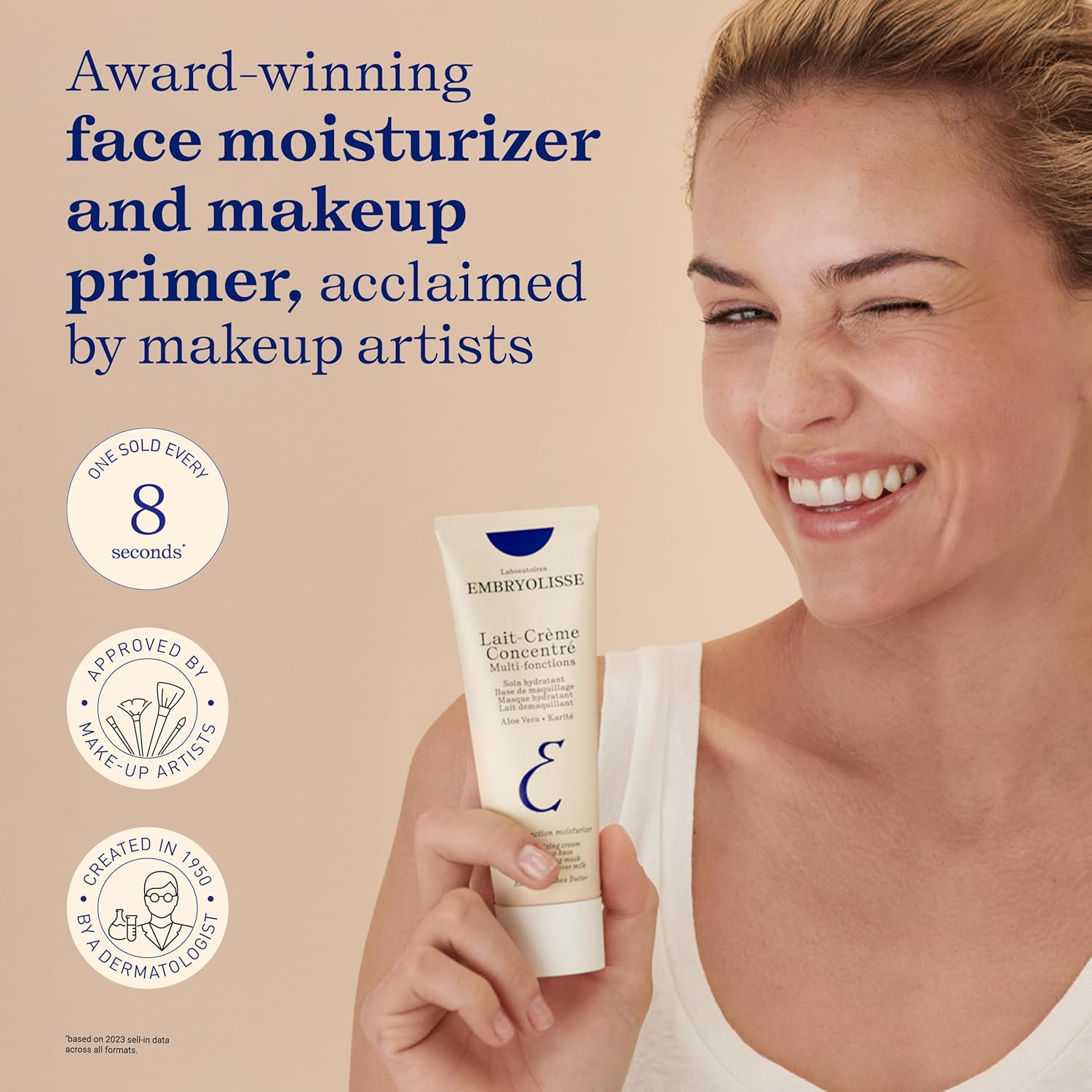 Embryolisse - Lait-Crème Concentré - 3 in 1 Multifunction Moisturiser - Primer, Moisturiser, and Make-up Remover - Moisturises, Nourishes and Repairs the Skin - Satin Finish - 30ml